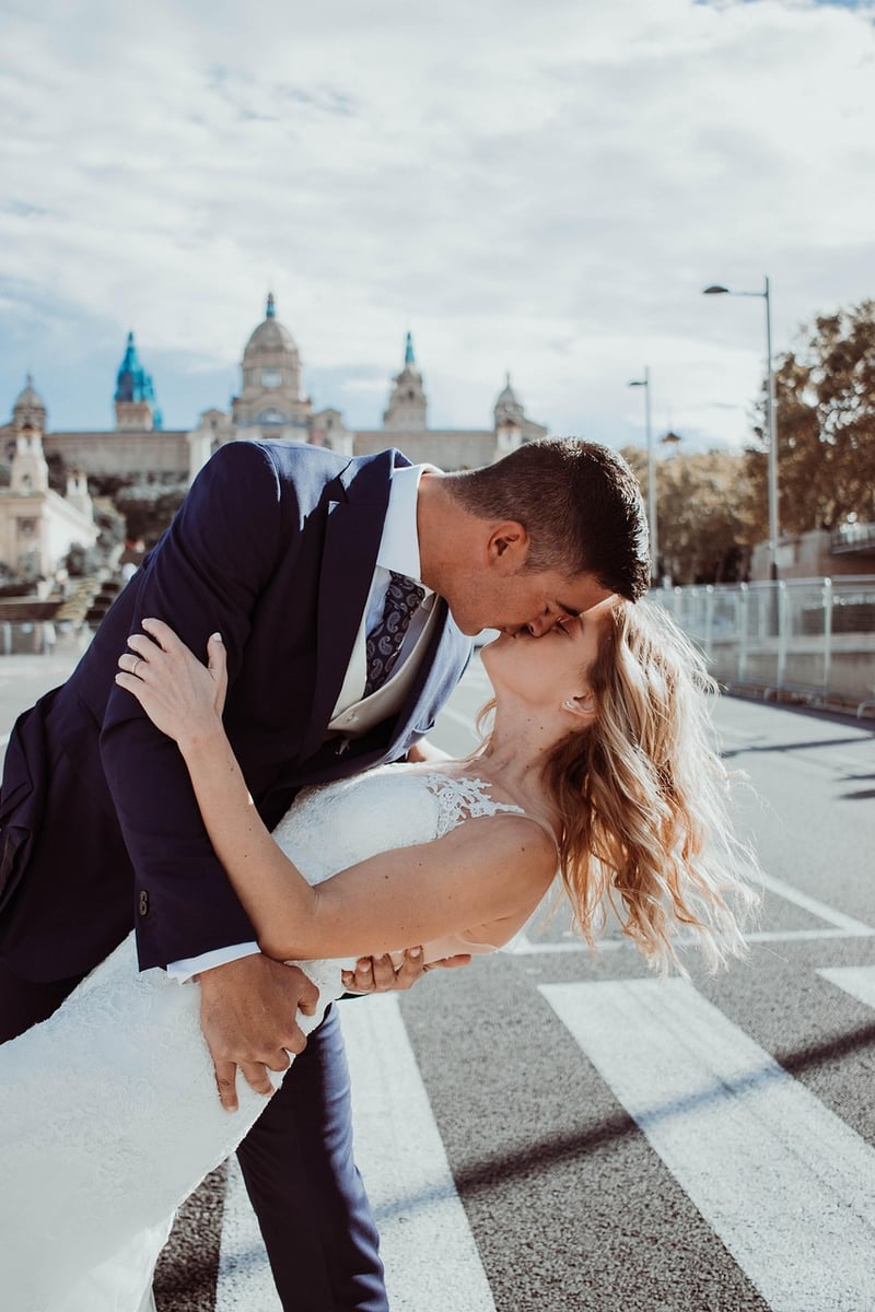 Bride in Black-Tie Gown